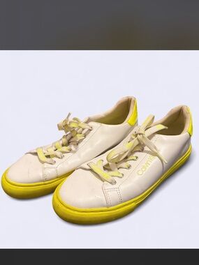 Calvin Klein Cream & Yellow Casual Low-Tops